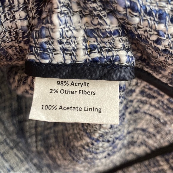 NWT Sara Campbell Blue Button Down Tweed Shirt Jacket XS - Picture 6 of 9